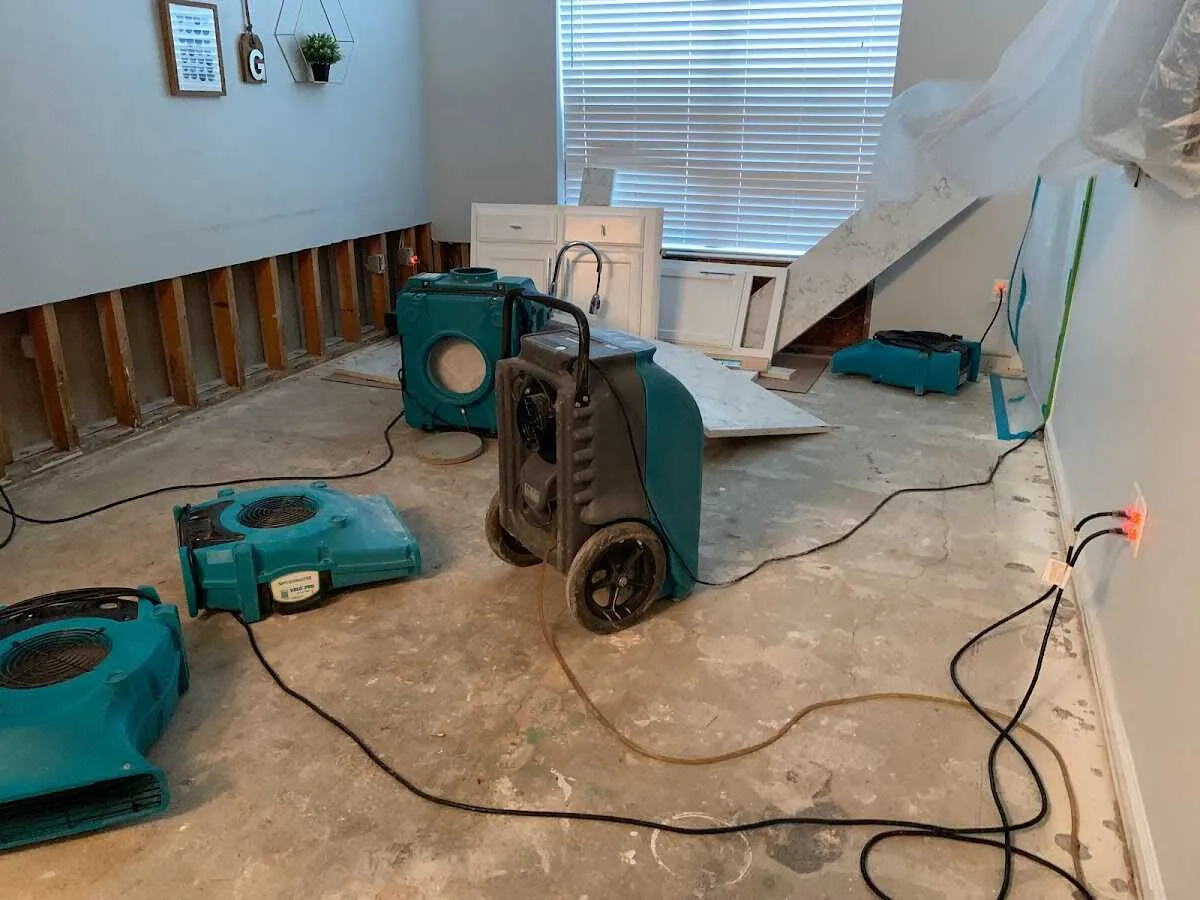 Dehumidifier in flood-cut room for Water Extraction & Removal in St. Peters